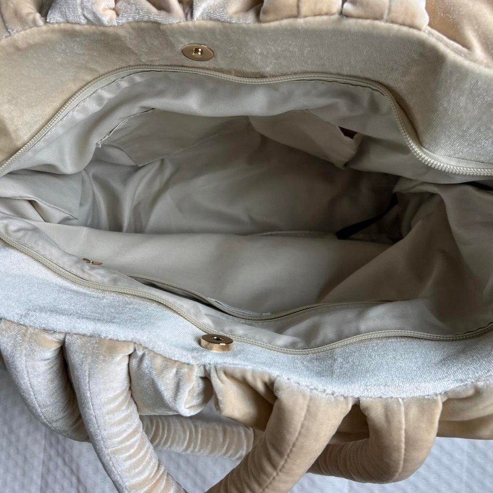 Anthropologie Cream Puffer Tote Bag - Picture 5 of 6